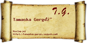 Tamaska Gergő névjegykártya